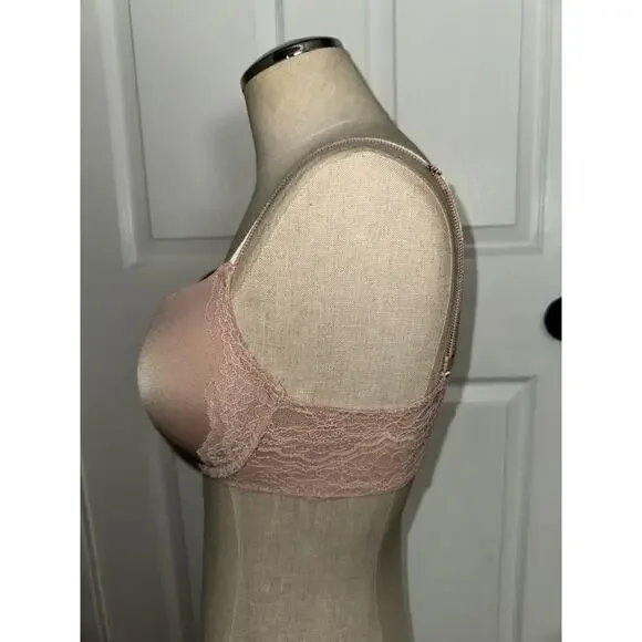 Victoria’s Secret Nude Blush Push Up Bra Underwire Size 32DD Lace - Picture 2 of 4